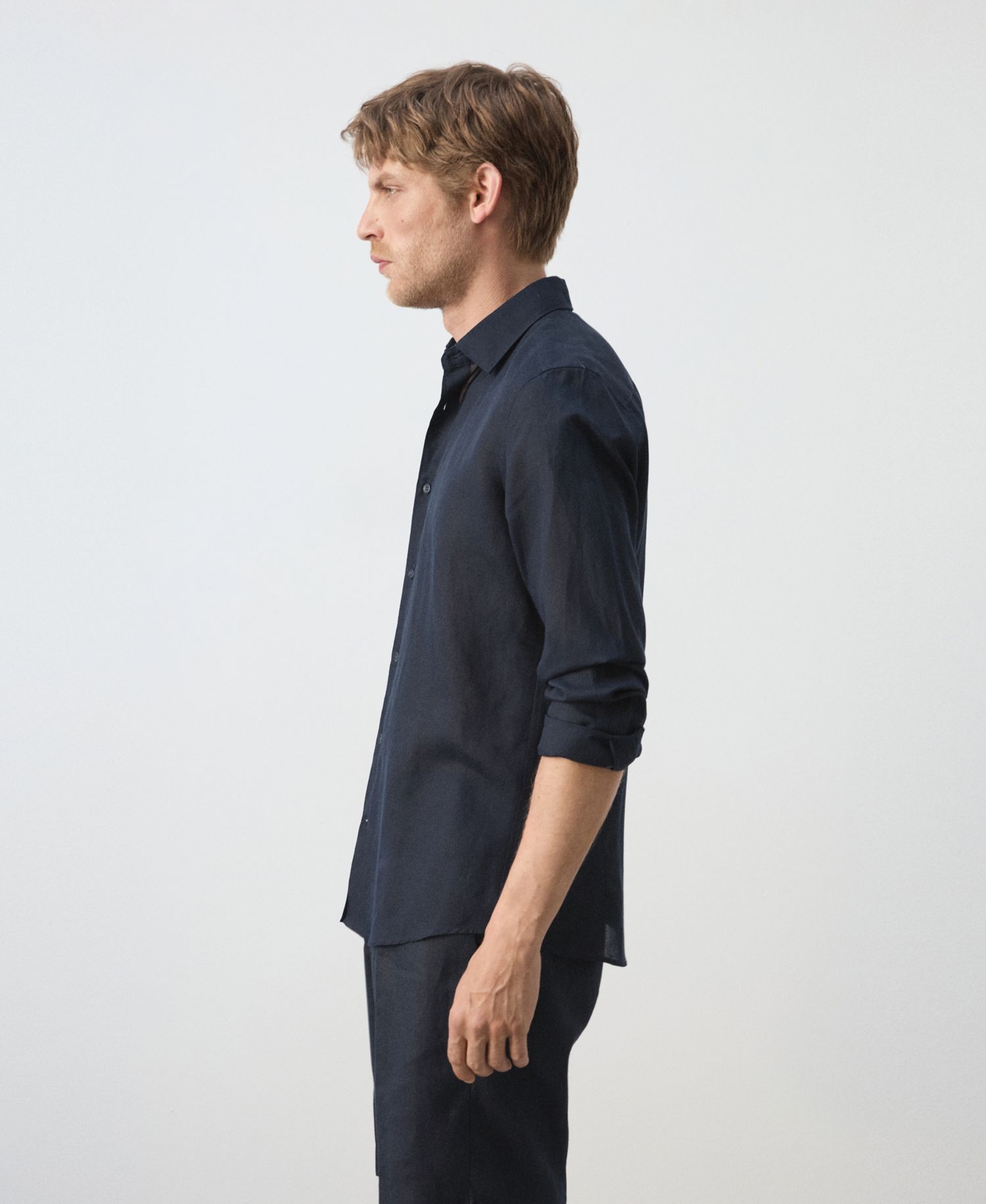 Men's Regular-Fit Linen-Lyocell Shirt