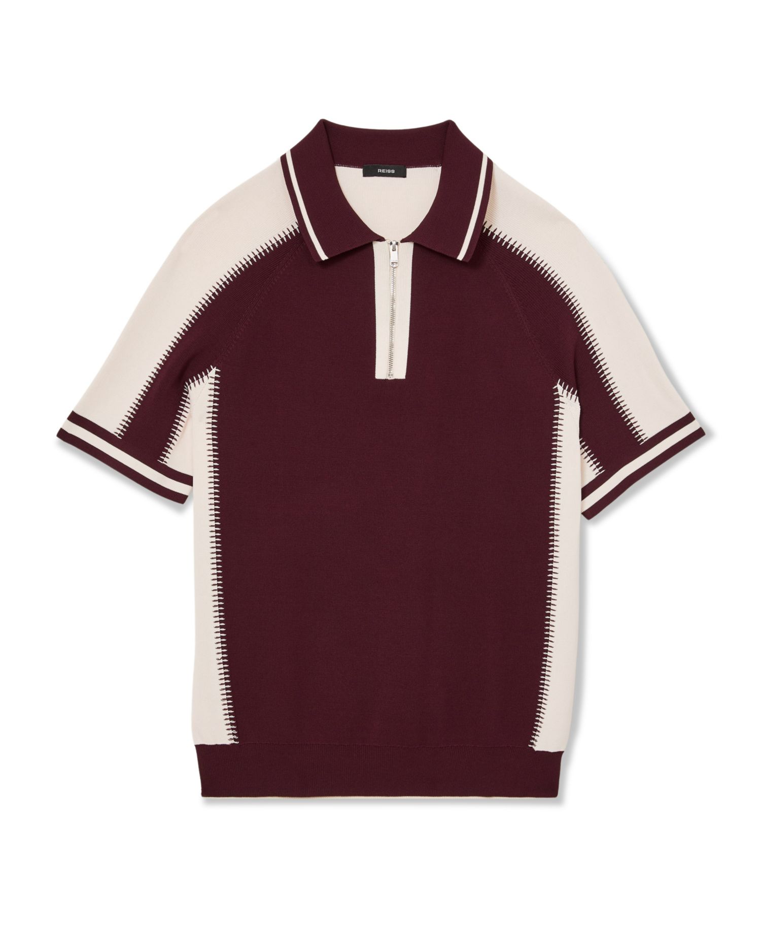 Men's Elmers Colour-Block Half-Zip Knitted Polo Shirt
