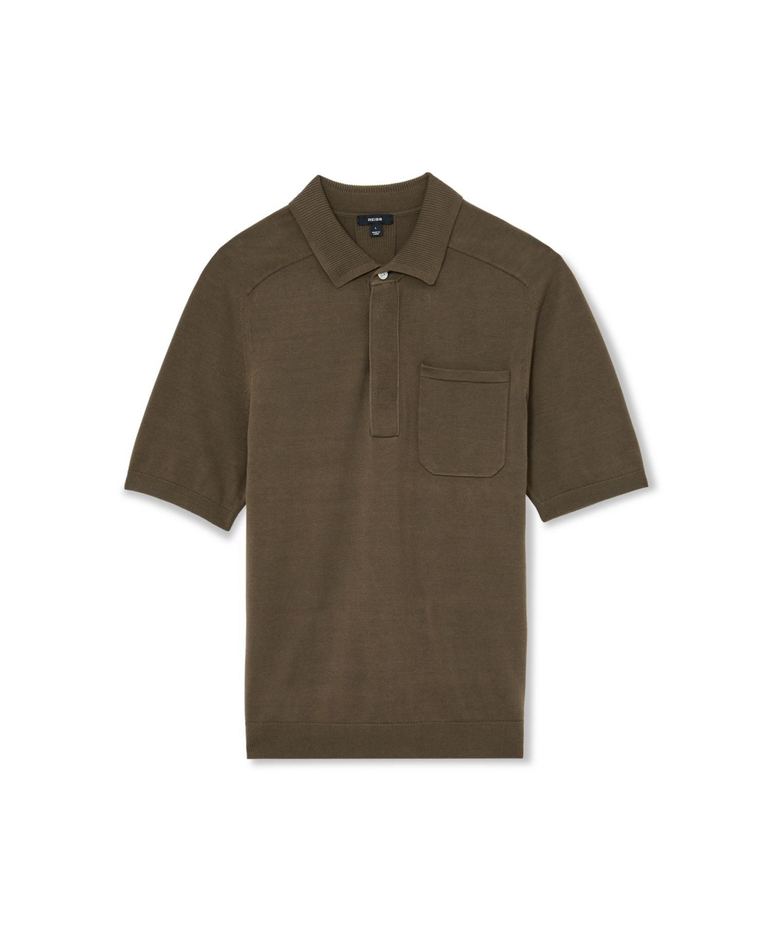 Men's Selkirk Cotton Knit Concealed-Placket Polo Shirt