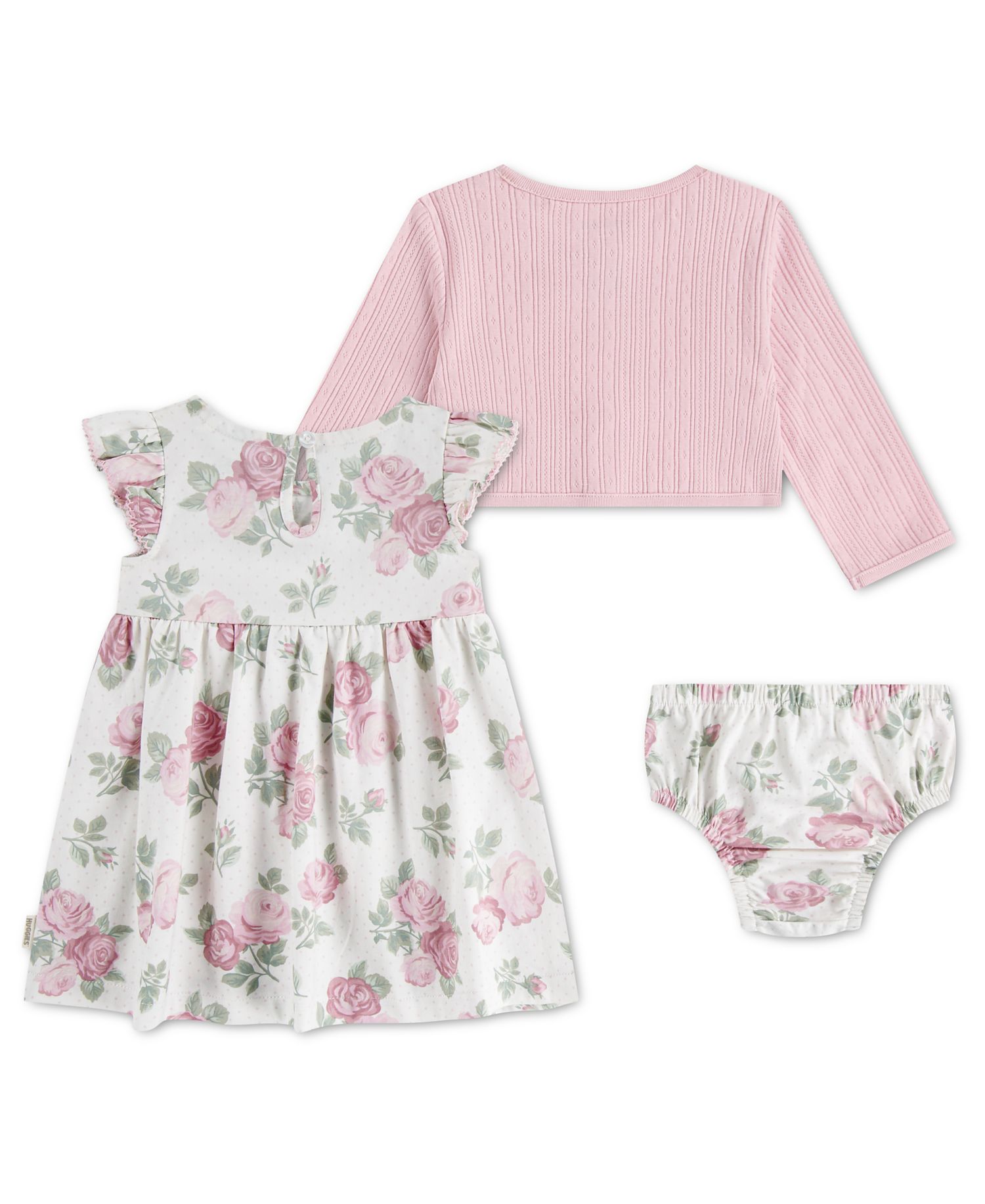 Baby Girls' Babywear Long-Sleeve Cardigan, Dress and Bloomers, 3-Piece Set