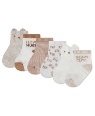Baby Boys' and Baby Girls' 1M-4T Babywear Quarter Socks, 6-Pack