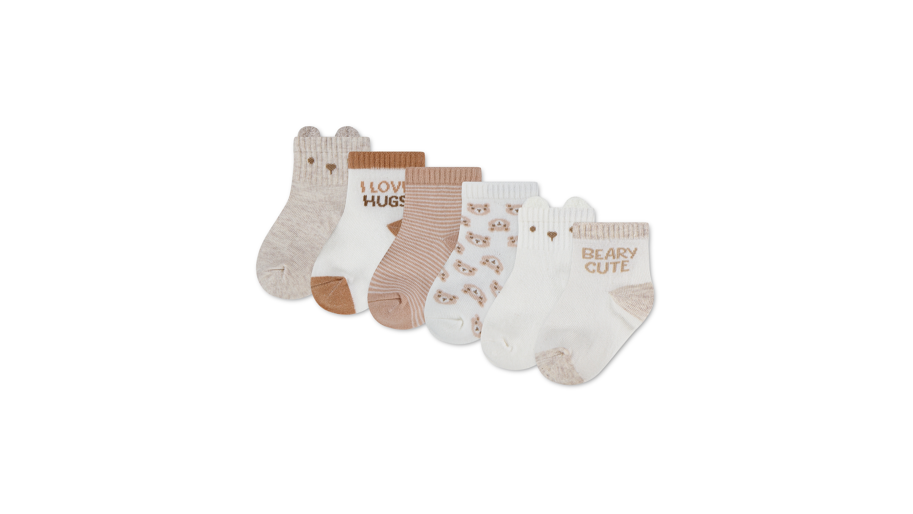 Huggies Baby Boys' and Girls' 1M-4T Babywear Quarter Socks, 6-Pack