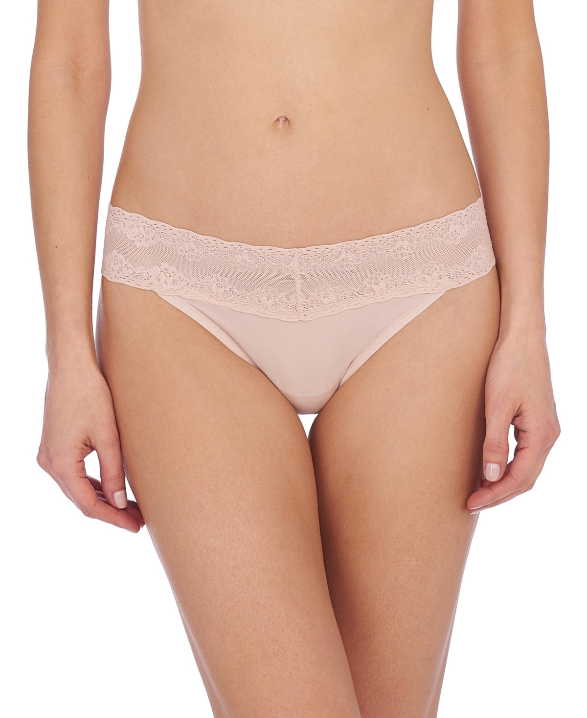 Natori Women's Bliss Perfection Lace Trim One Thong 2-Pack