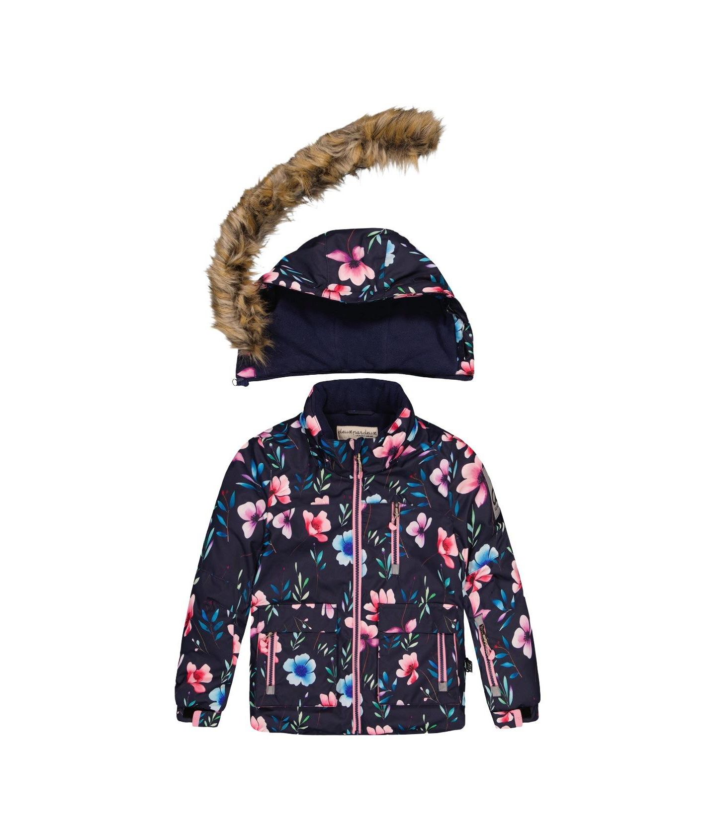 Комплекты Deux par Deux Two Piece Play Snowsuit Floral Print для девочек-малышей, цвет: Синий с принтом — фото 5