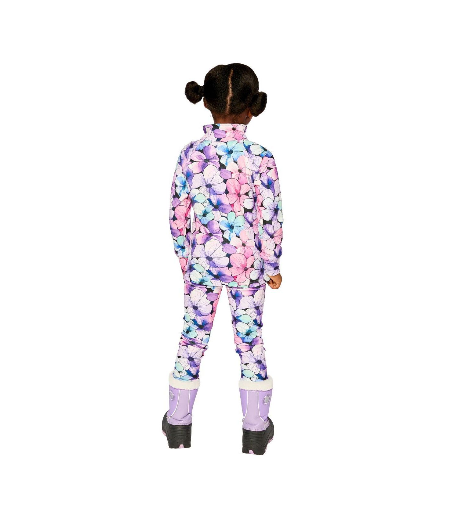 Little Girls 6-14 Two Piece Thermal Underwear Floral Print