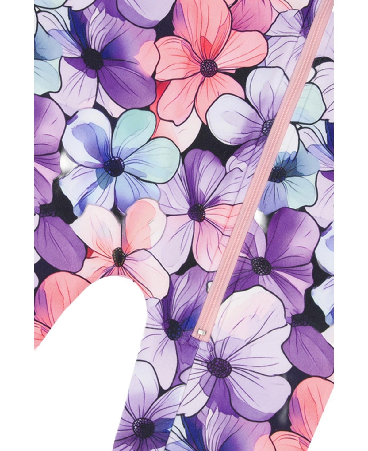 Deux par Deux Little and Big Girl ( size 6 to 12 ) One Piece Thermal Underwear Floral PrintG