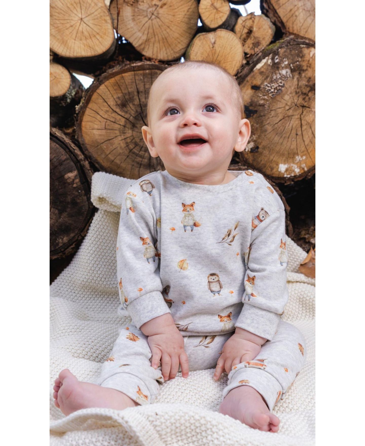 Комплекты Deux par Deux ( 3M to 24 M) Cotton Pants and Top Set для мальчиков-малышей, цвет: Бежевый с принтом — фото 2