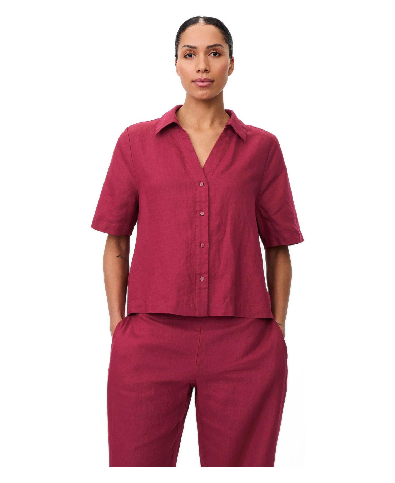 Women's Mairyssa Smock Back Linen Shirt