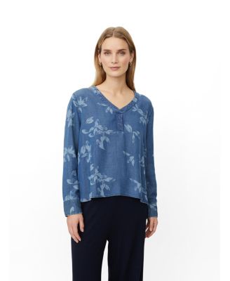 Women's MaDariane Floral Long-Sleeve Denim Blouse