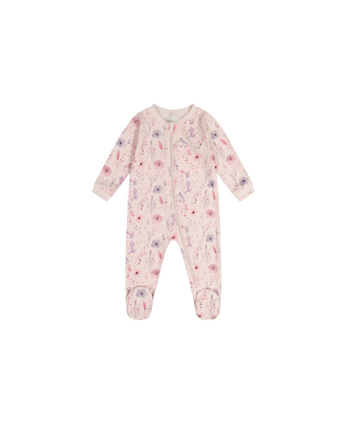 Deux par Deux Baby Girl (3M-24M) Cotton Floral Print One Piece Pajama - Pink printed flowers