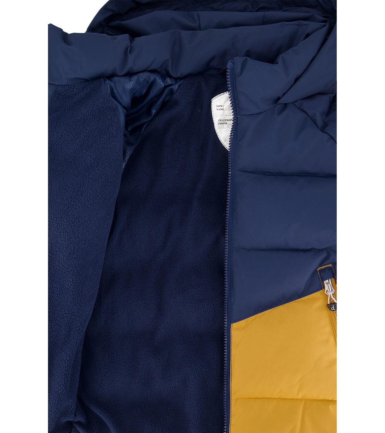 Little and Big Boy Color-Block Winter Jacket Dark Blue