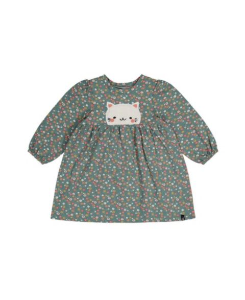 Платье Deux par Deux Cotton Printed Dress для девочек, цвет: Зелёный с принтом