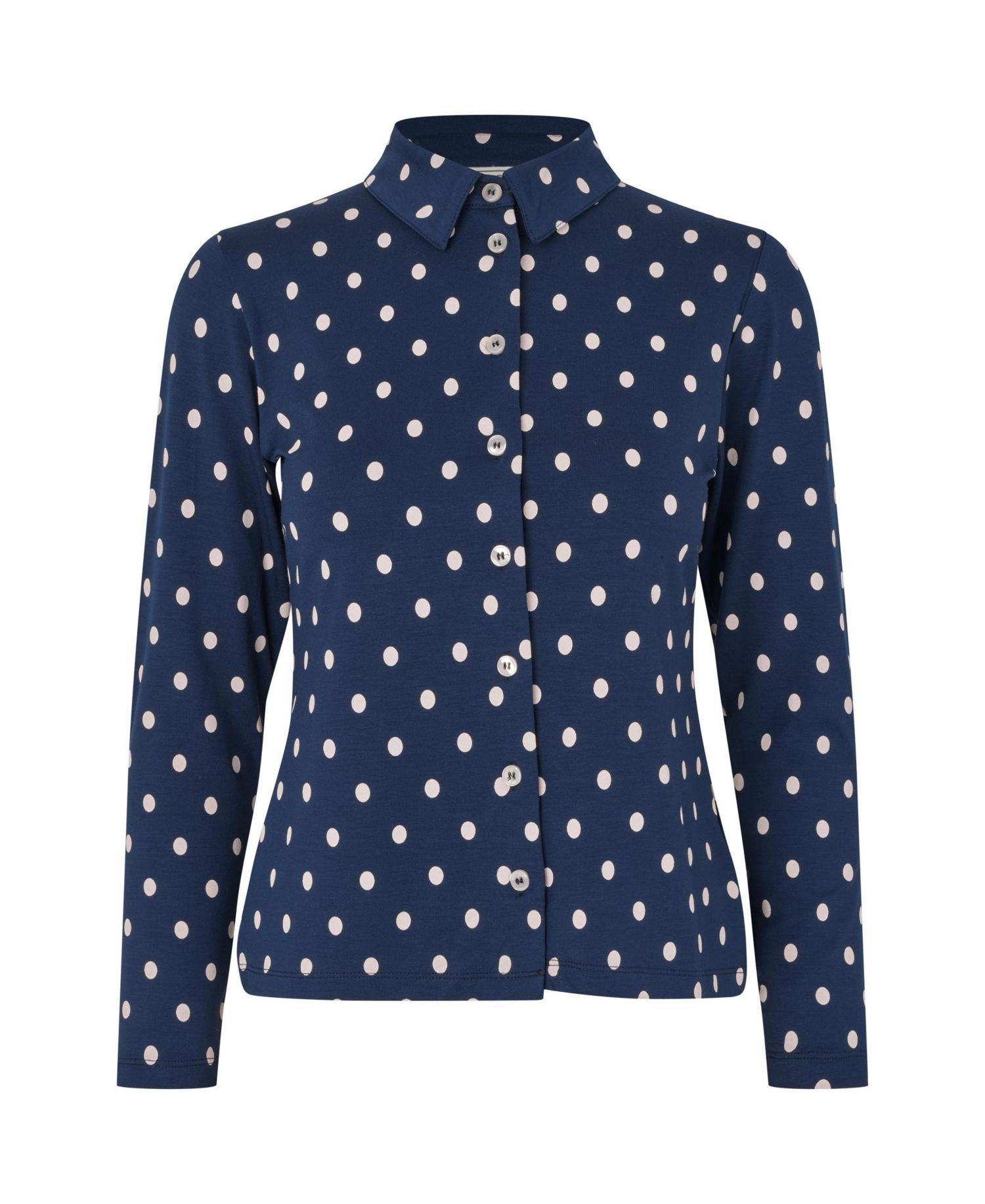 Women's Maiviona Long-Sleeve Collared Polka-Dot Shirt