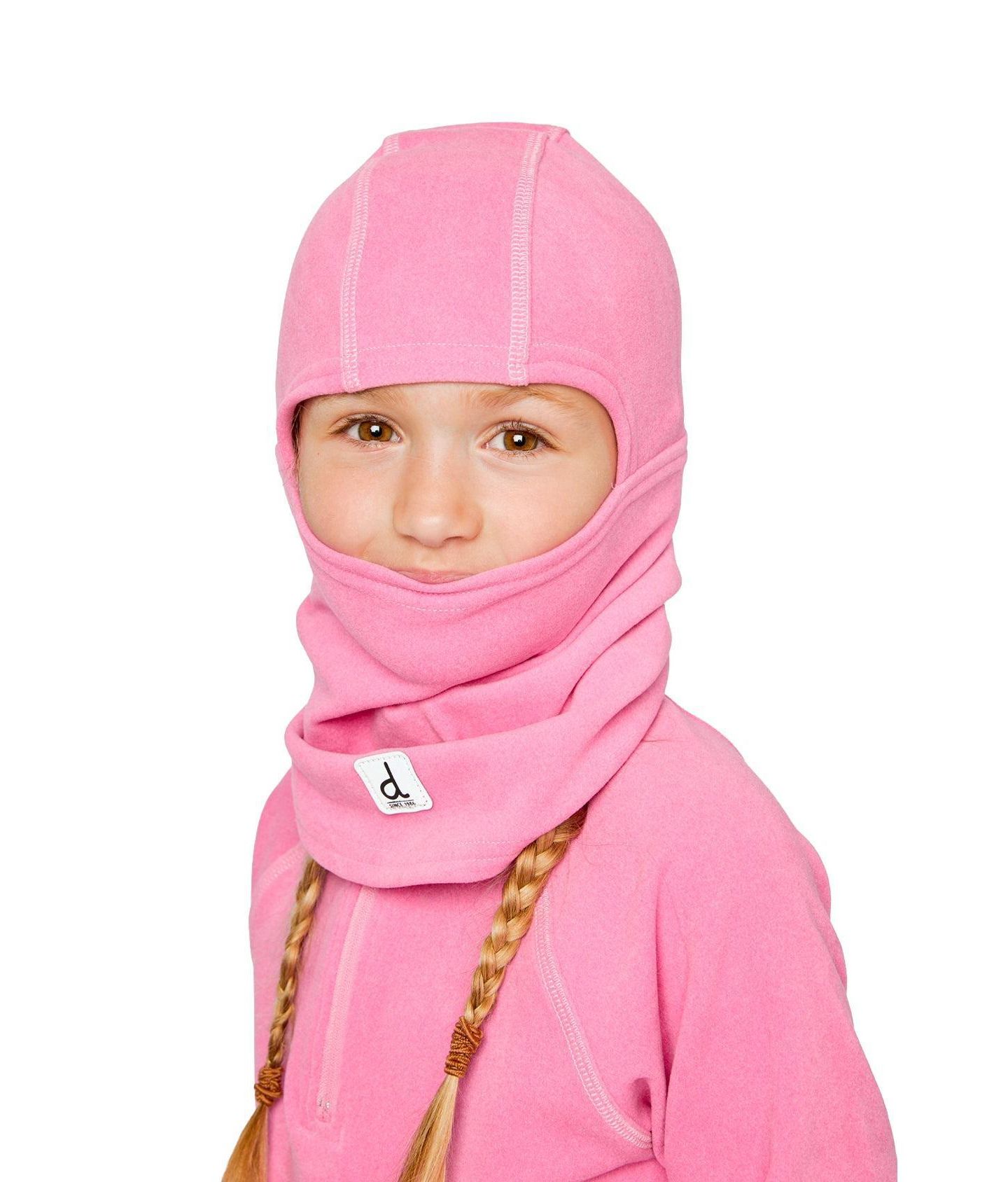 Deux par Deux Little and Big Girl (5-14) Brushed Jersey Balaclava, цвет: Розовый — фото 2