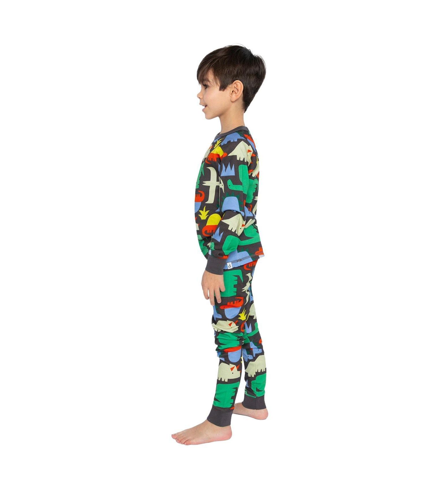 Kids&baby(6-12)Little and Big Boy Cotton Two Piece Pajama Set Dinosaur Print
