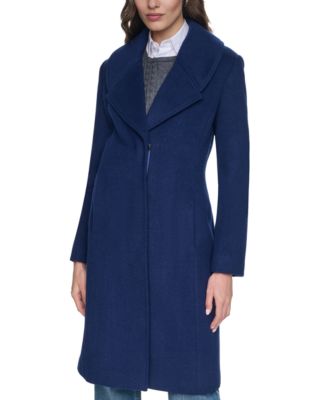Women's Large-Collar Wool-Blend Coat
