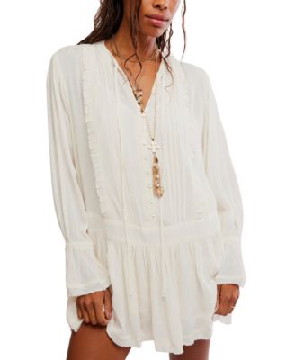 Women's Haute Heirloom Long-Sleeve V-Neck Boho Mini Dress