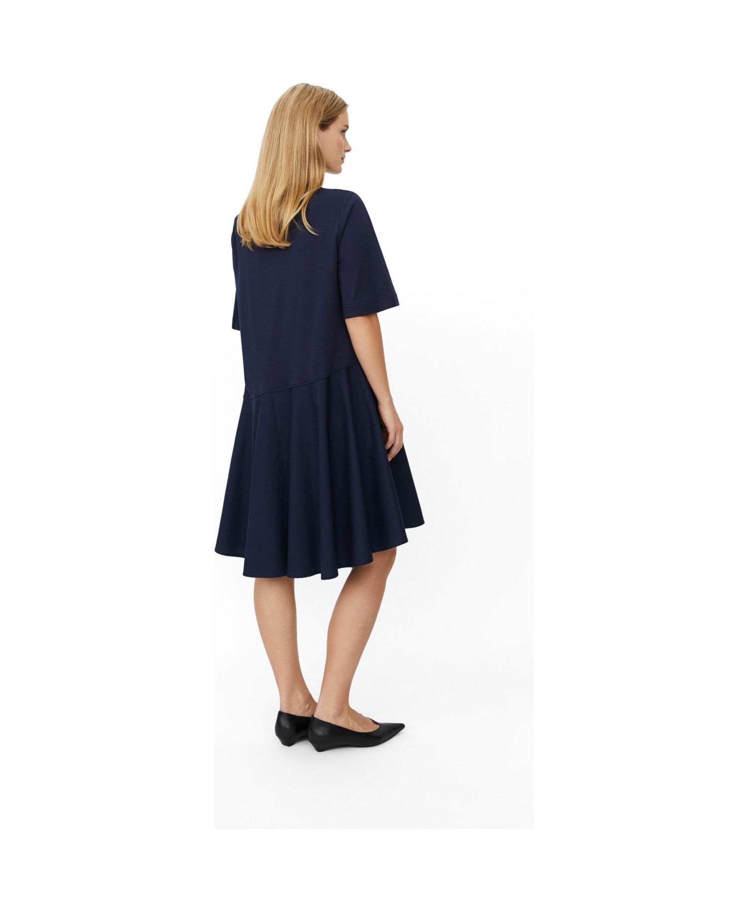 Women's Asymmetric Detail A-Line Short-Sleeve Dress