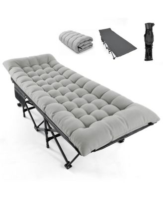 Camping Folding Bed Thick Mattress Portable Sleeping Bed