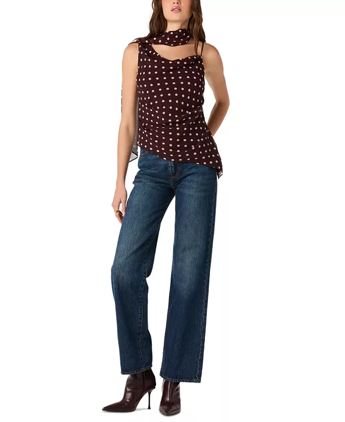 Women's Chiffon Cowl Neck Scarf Top - thumbnail 2