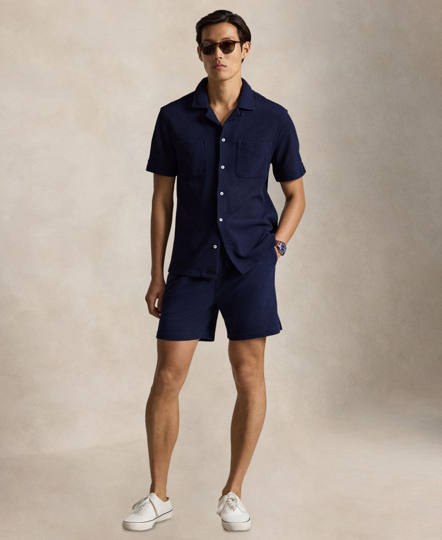 Men's Textured Pointelle Shorts, 6" Inseam