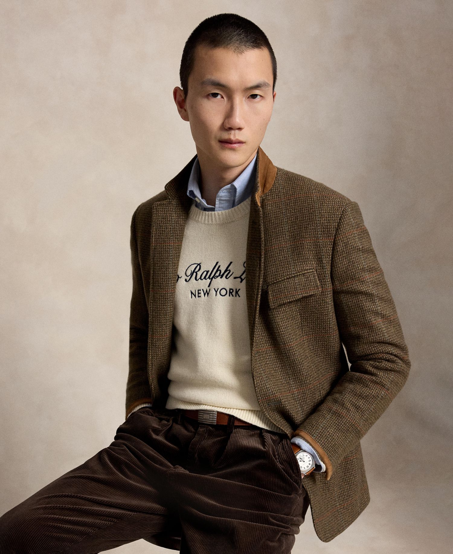 Men's Regular-Fit Logo Wool-Cotton Sweater