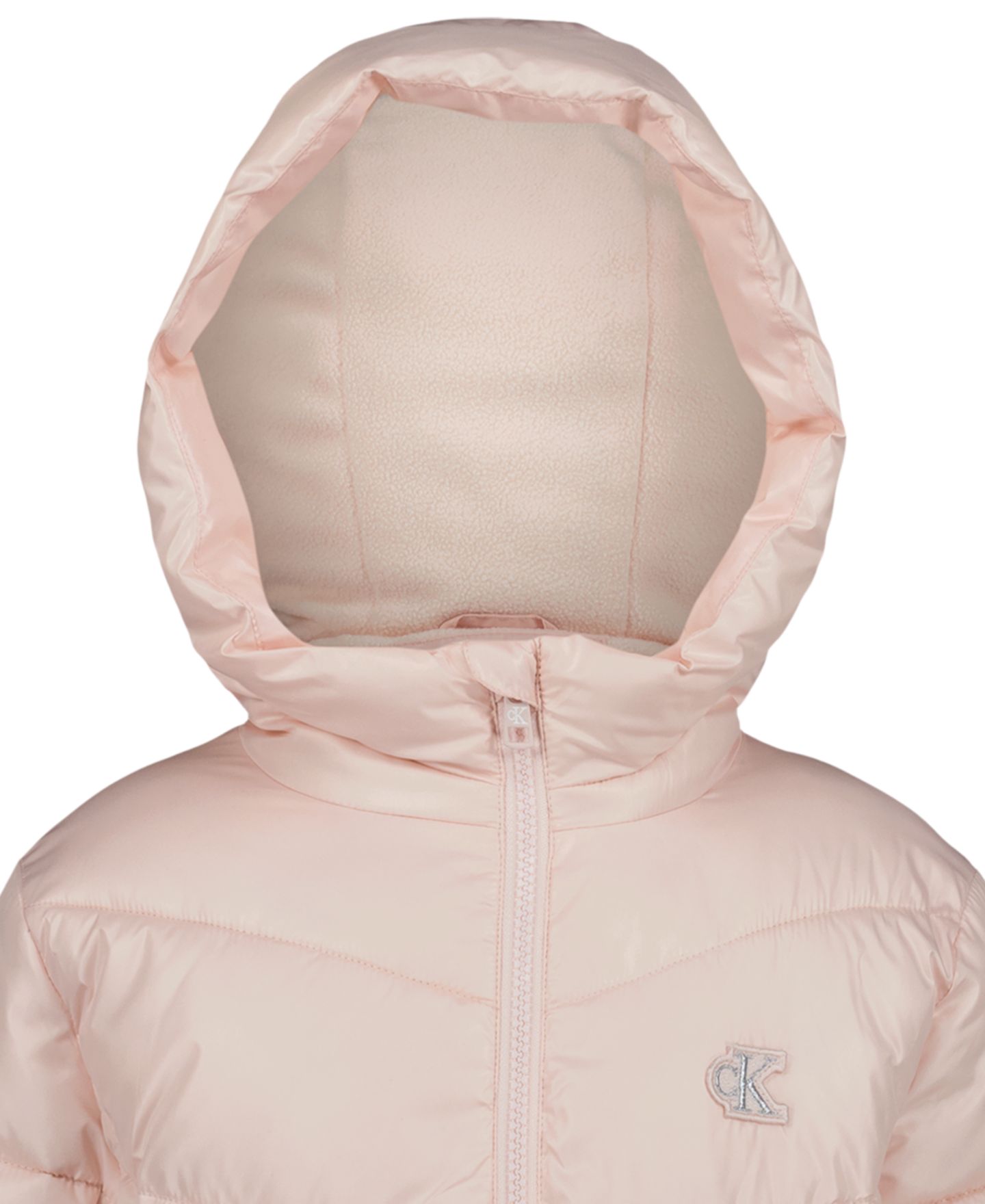 Куртка Calvin Klein Hooded Puffer для девочек, цвет: Чёрный — фото 10
