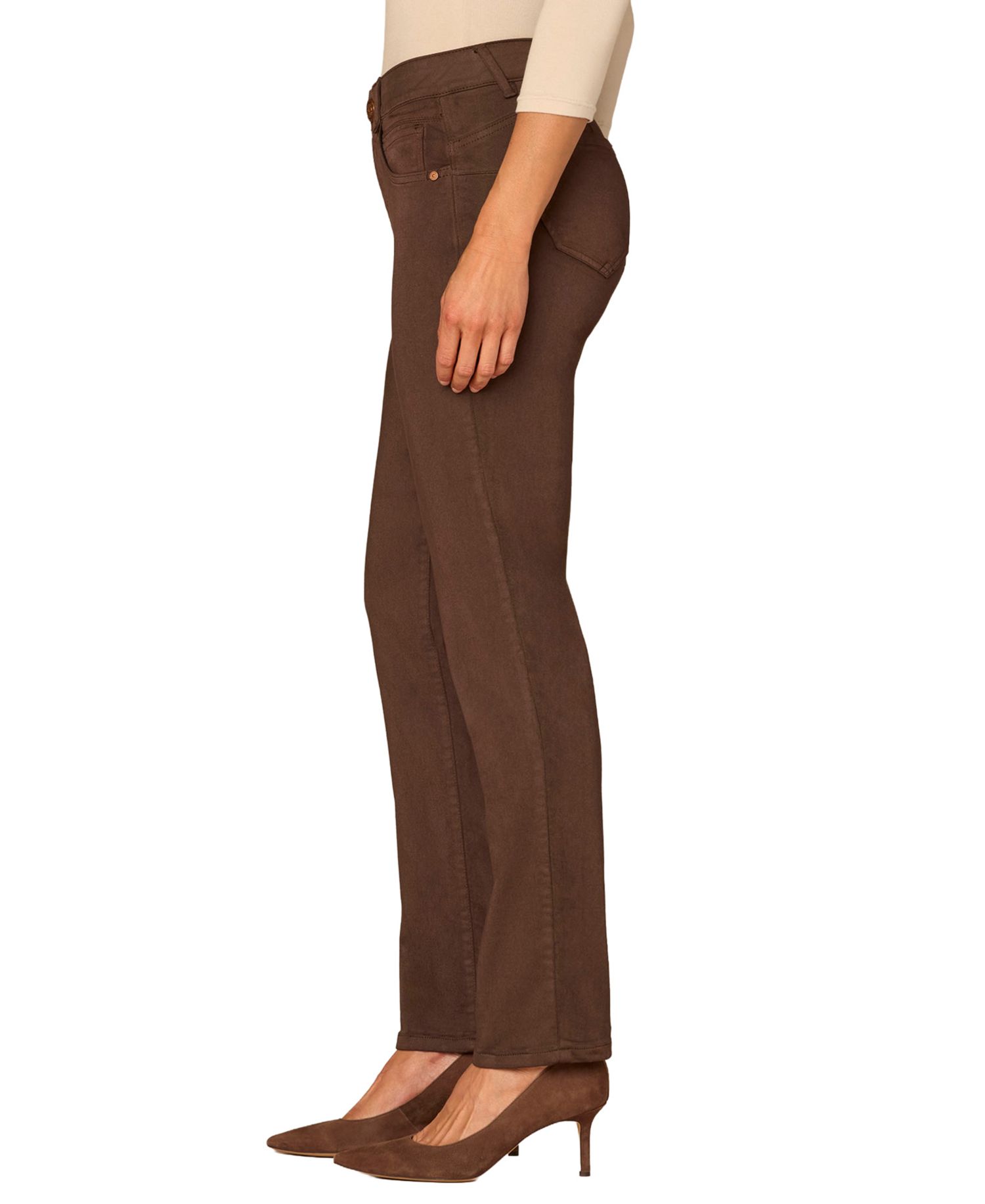 Petite "Ab"solution Mid-Rise Colored Straight-Leg Jeans