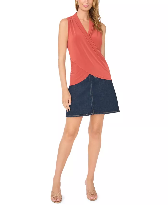 Women's Crossover Wrap-Front Sleeveless Top - thumbnail 8