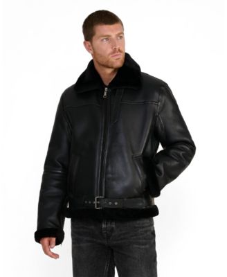 Men's Callahan Black Leather Shearling Jacket