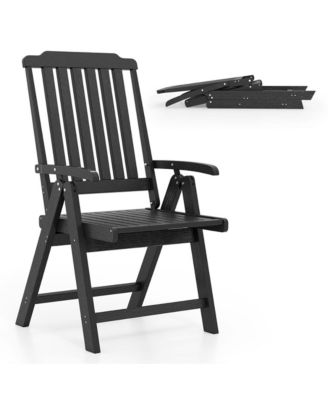 Foldable HDPE Patio Dining Chair with Armrest 300 LBS All Weather Outdoor Folding Chair