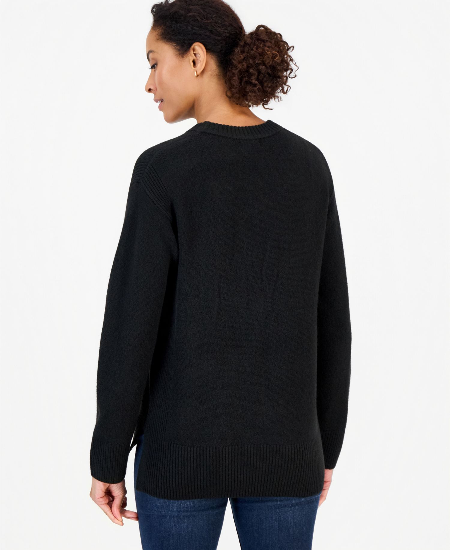 Petite Luxsoft Long-Sleeve Crewneck Sweater