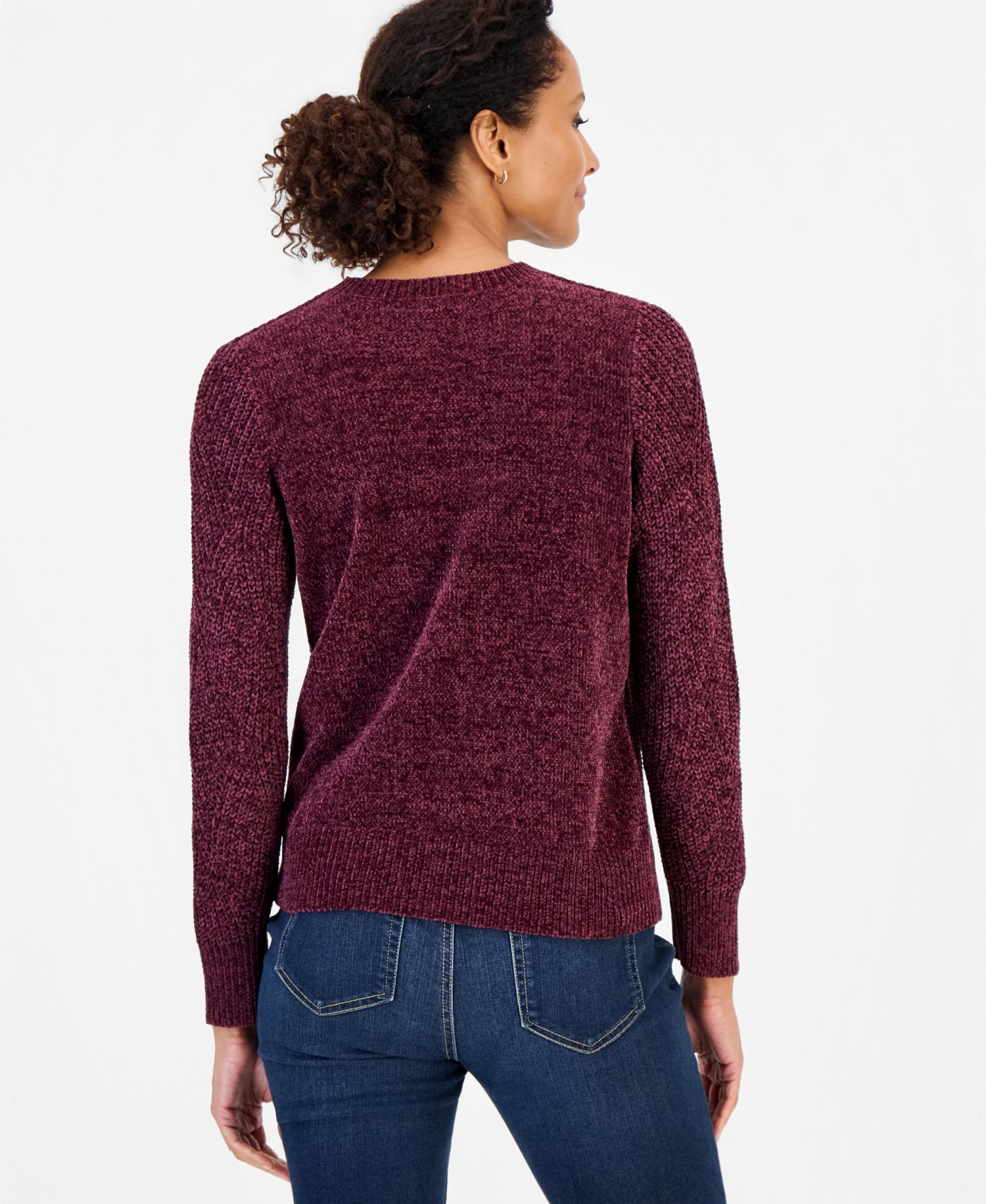Women's Chenille Textured Stitch Crewneck Sweater