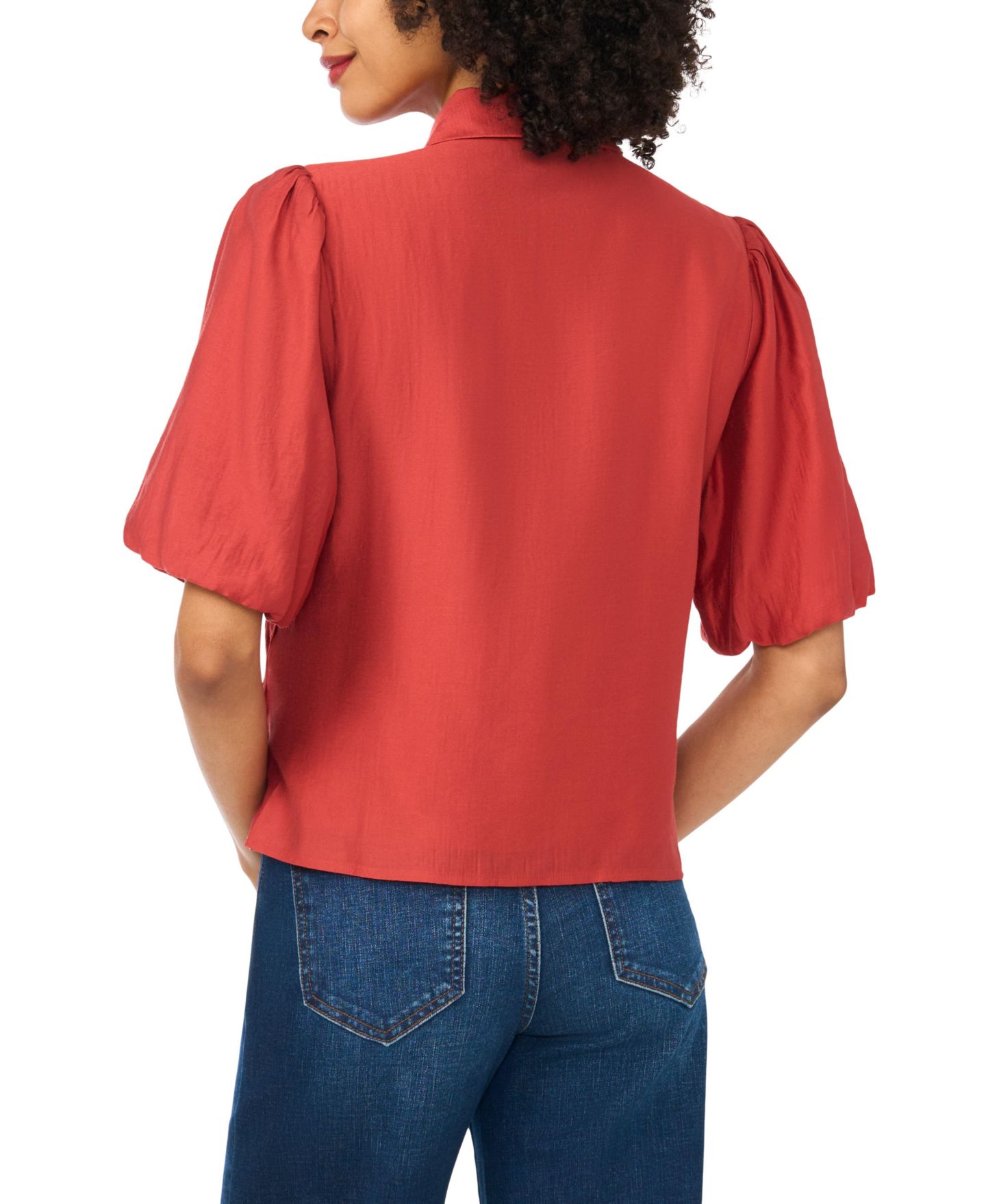Женская блузка Vince Camuto Button-Front Bubble-Sleeve Blouse, цвет: Fireside — фото 4
