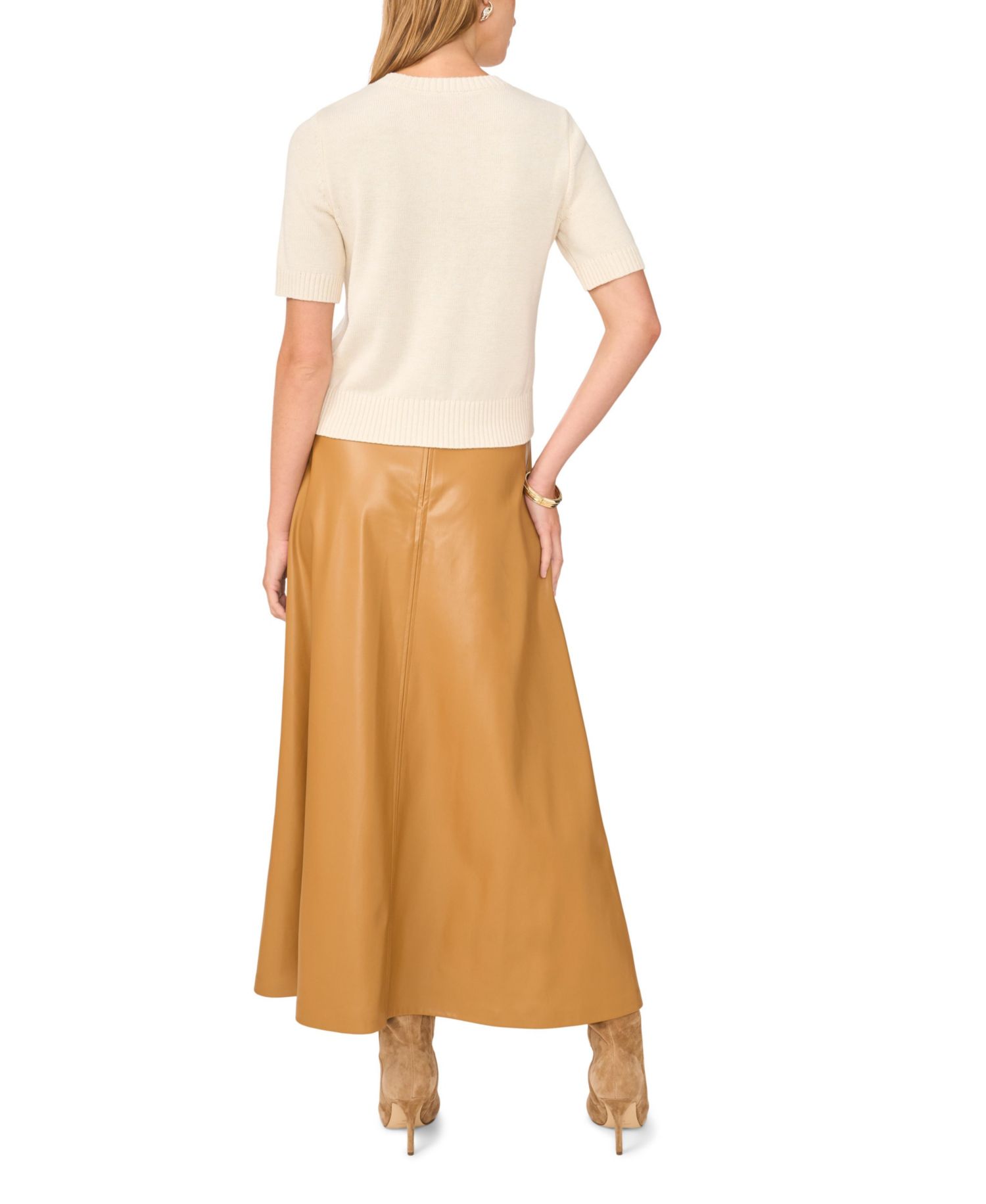 Women's Short-Sleeve Crewneck Cardigan