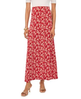 Women's High-Waisted Floral Maxi A-Line Skirt