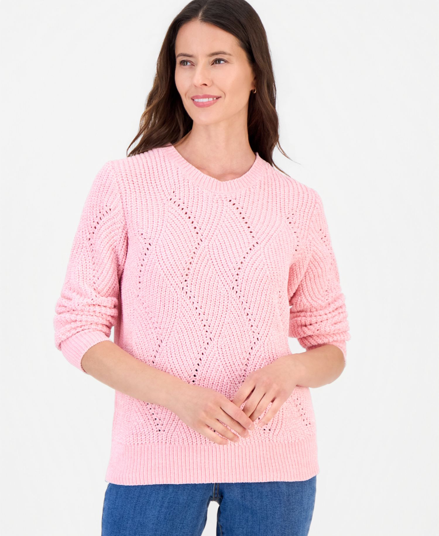Women's Chenille Textured Stitch Crewneck Sweater