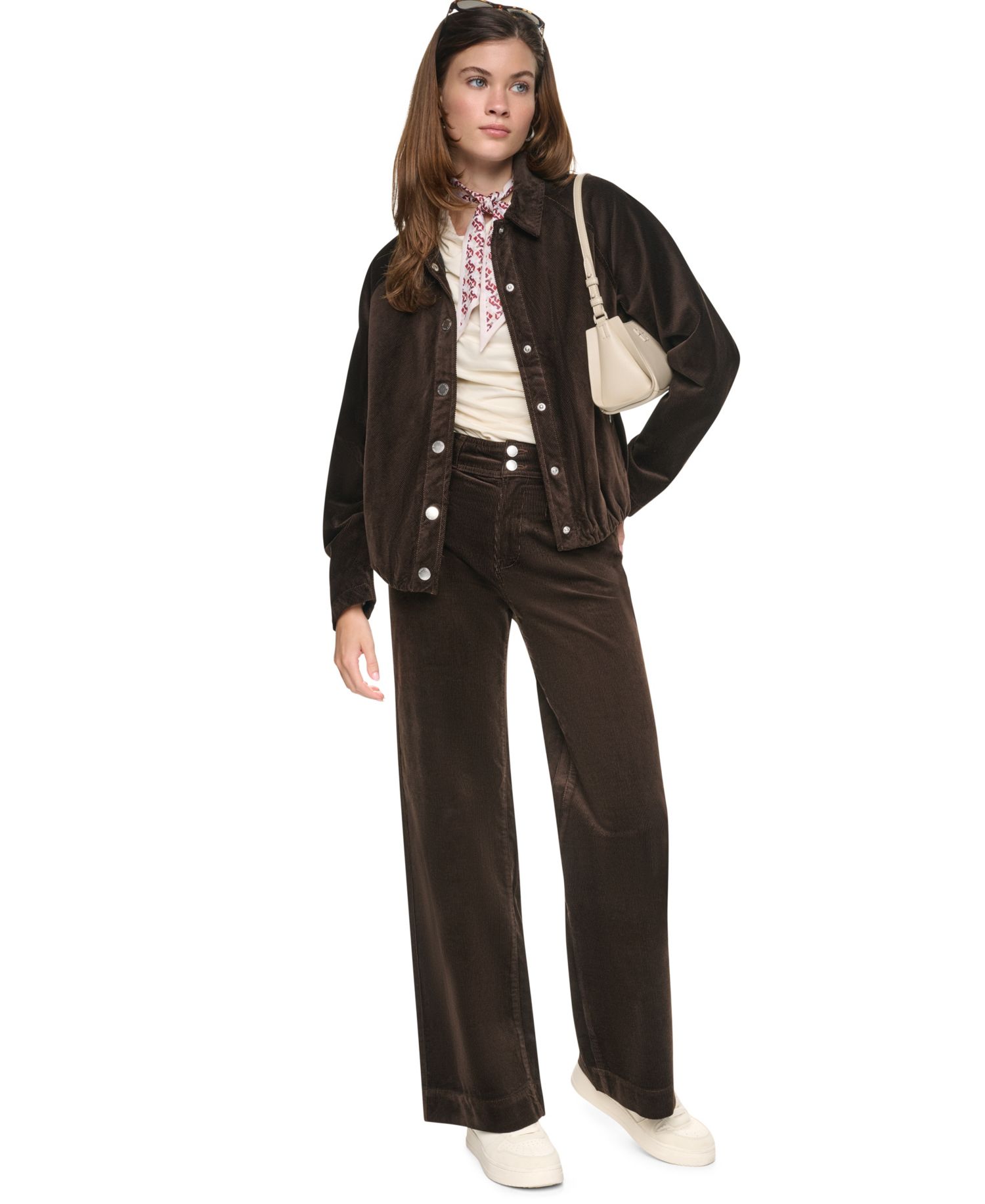 Petite High Rise Corduroy Wide-Leg Pants