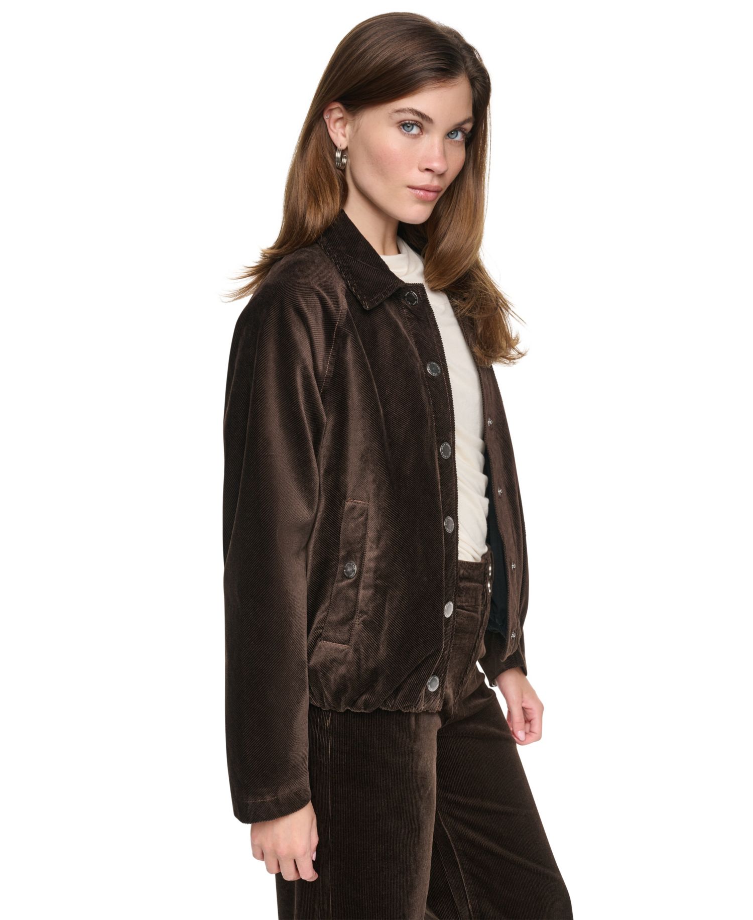 Petite Bubble-Hem Corduroy Jacket
