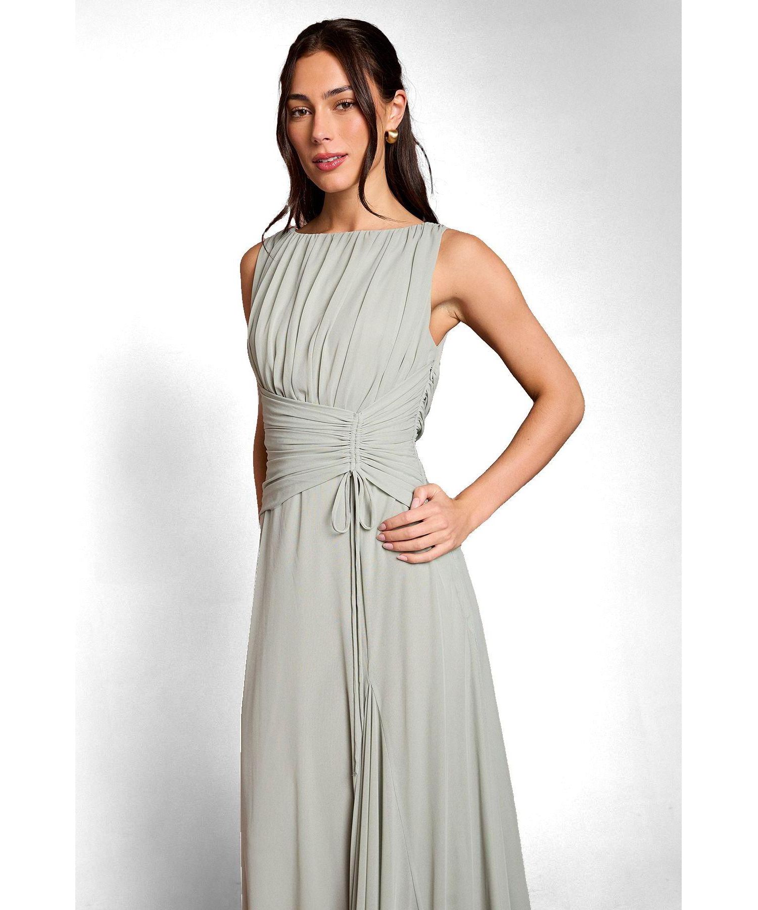 Women's Mesh Waist Maxi Dress