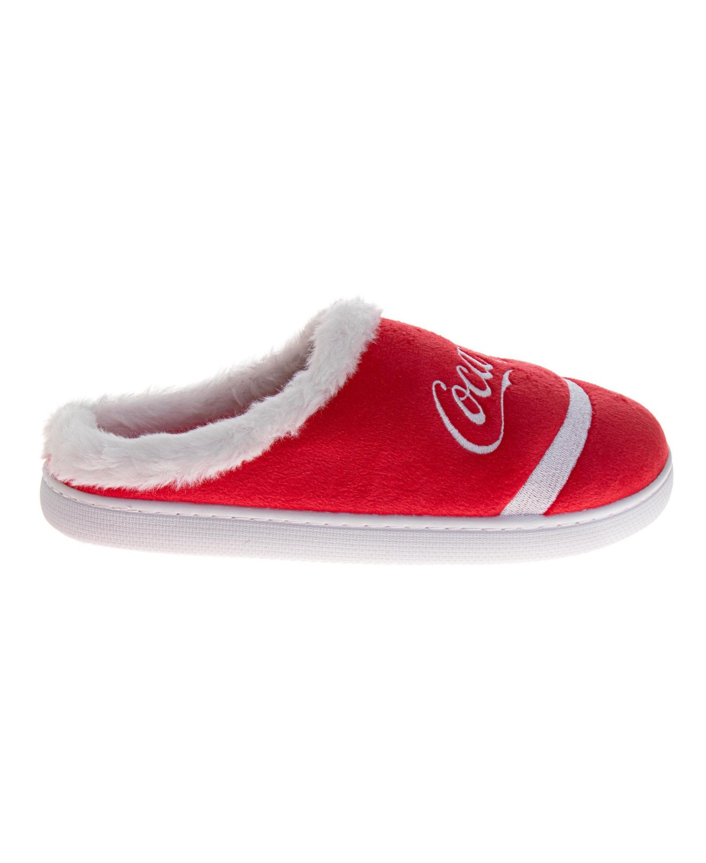 Мужские тапочки Coca-Cola Classic Script Cozy Soft Lined Warm Indoor Comfort, цвет: Красный белый — фото 2
