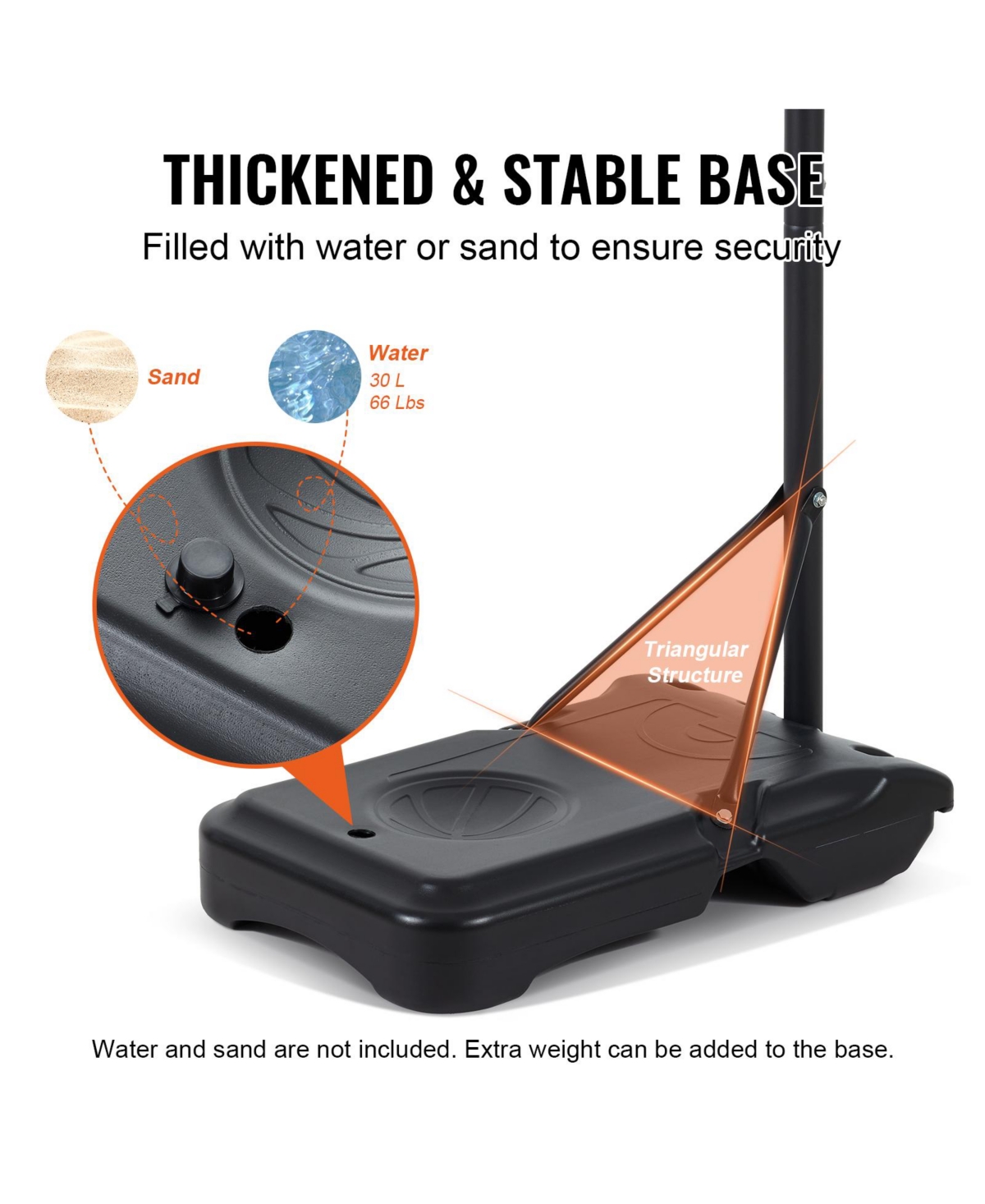 Vevor 32" Basketball Hoop Adjustable Height Backboard System for Outdoor Indoor