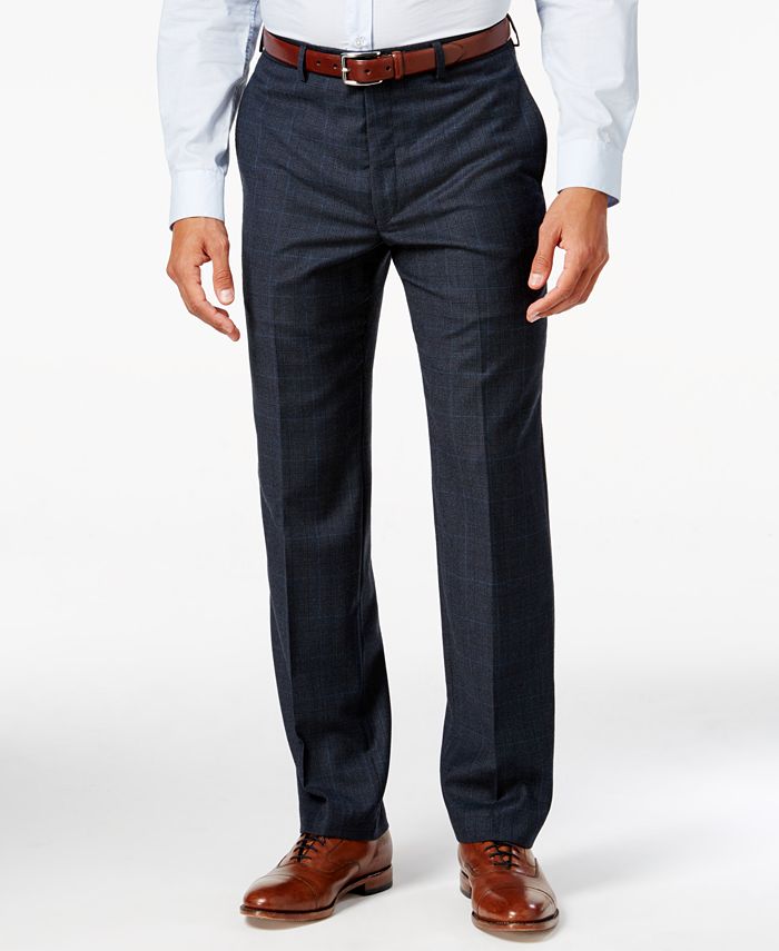 Lauren Ralph Lauren Men's Classic-Fit Blue Plaid Flannel Dress Pants ...