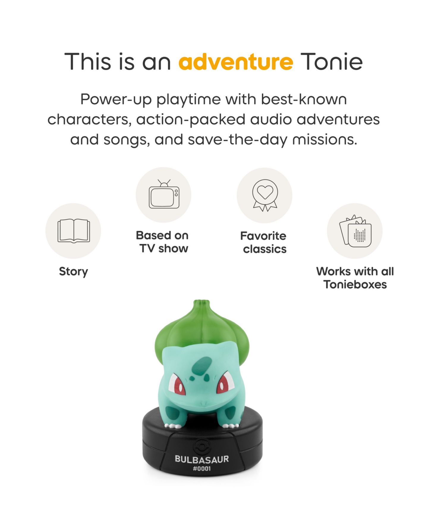 Детская игрушка Tonies Pokemon Bulbasaur Problem-Solving & Bravery Tonie — фото 5