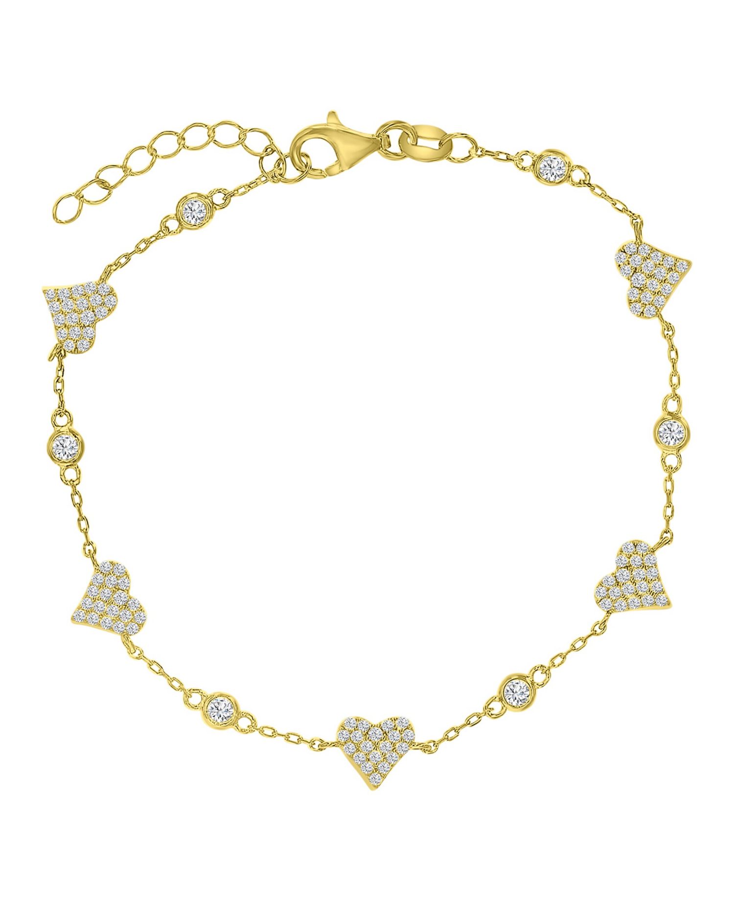 14k Gold-Plated Casual Heart Fashion Bracelet