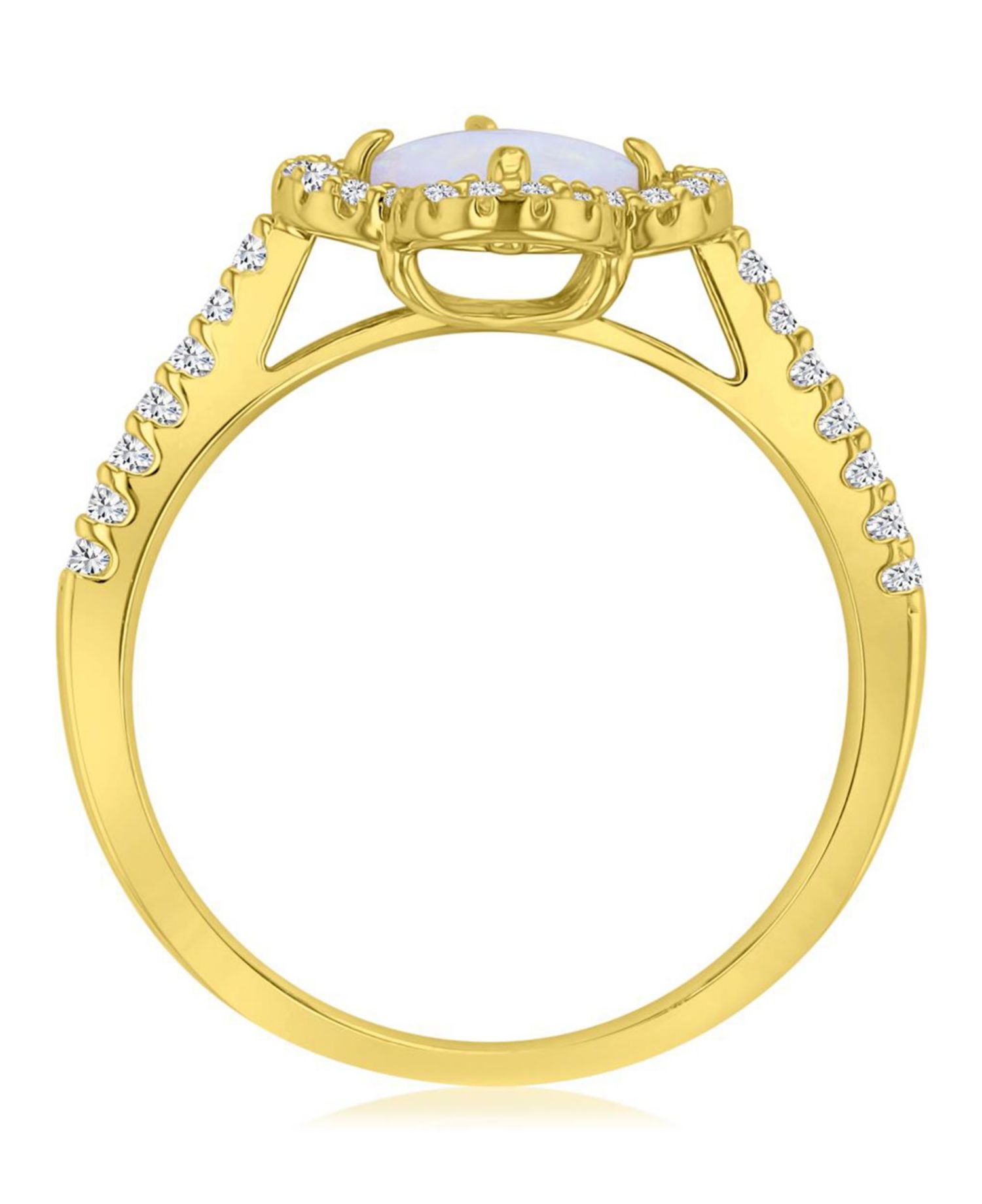 14k Gold-Plated Opal Clover Fashion Ring