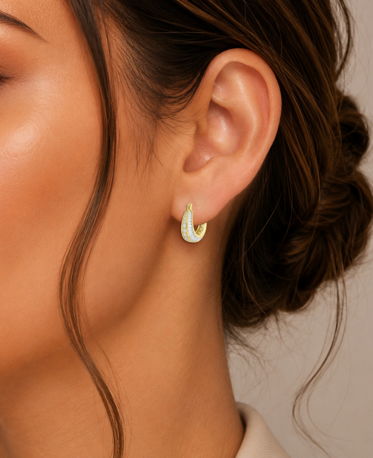 Macy's 14k Gold-Plated Mixed Shape Hoop Earrings