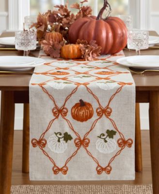 Harvest Ribbon Bows Table Runner, 14" x 70"
