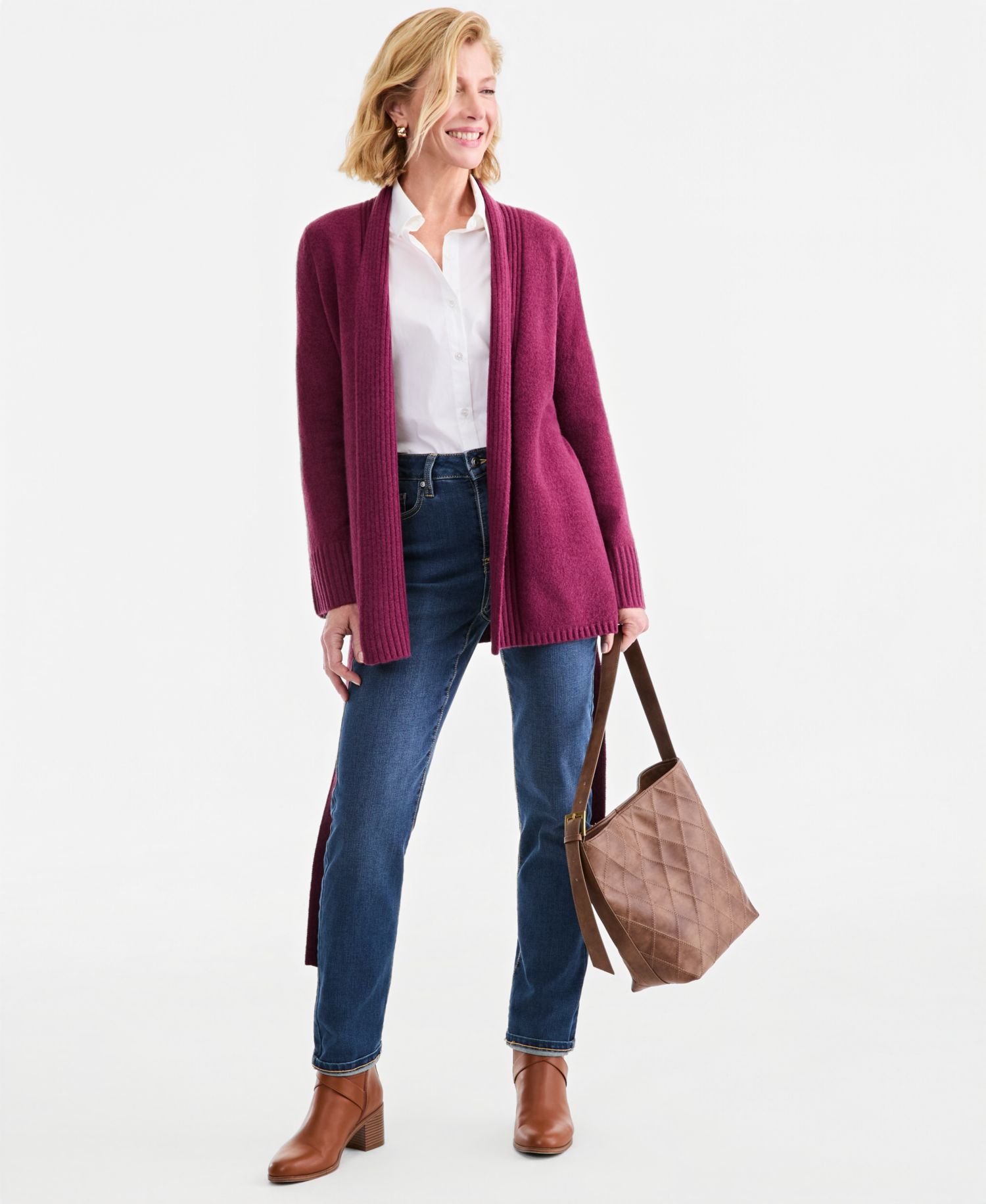 Petite Luxsoft Wrap Front Cardigan, Macy's Exclusive