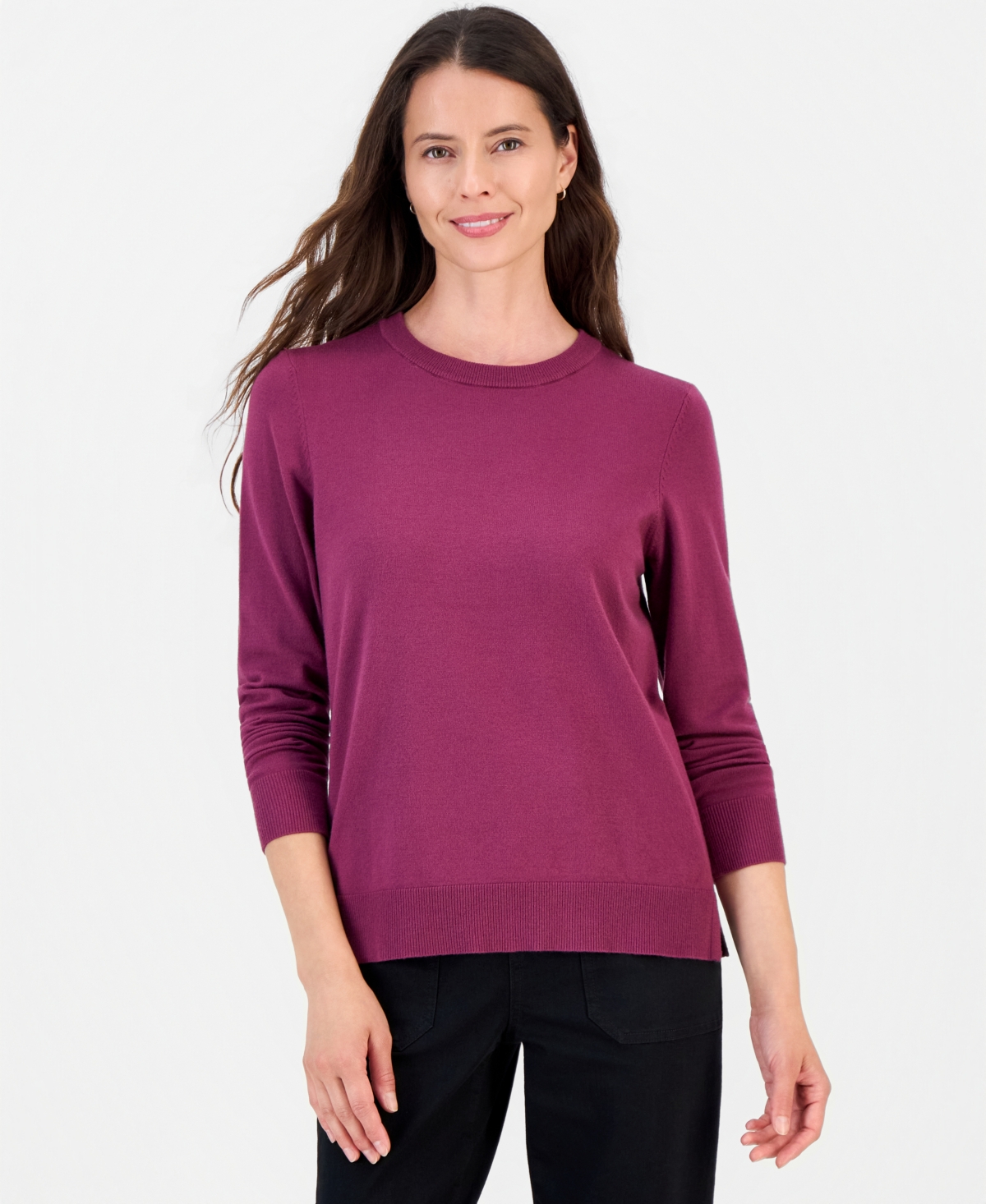 Style & Co Women's Long-Sleeve Crewneck Sweater, Created for Macy's